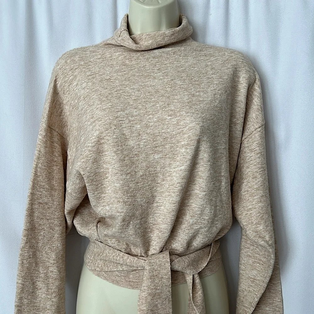 Wilfred Aritzia NWT New Lorin Cashmere Light Oatmeal Sweater Shirt Top **Sz S** - Picture 7 of 9